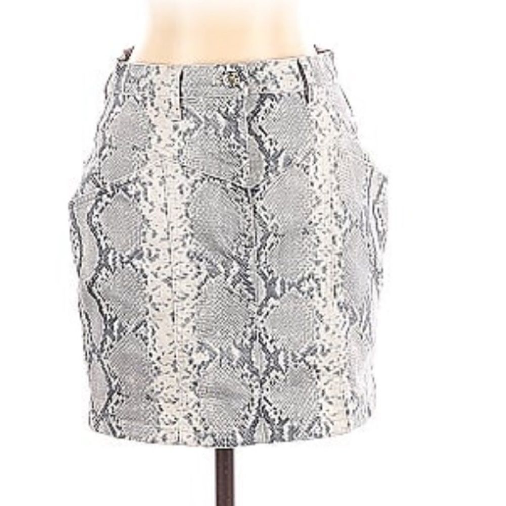 Wilfred snakeskin print mini jean skirt